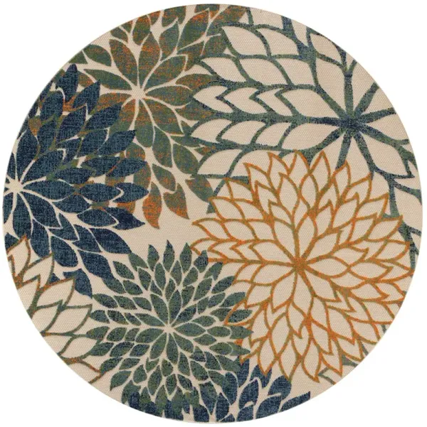 Aloha ALH05 Blue/Green 5'3" x Round Rug