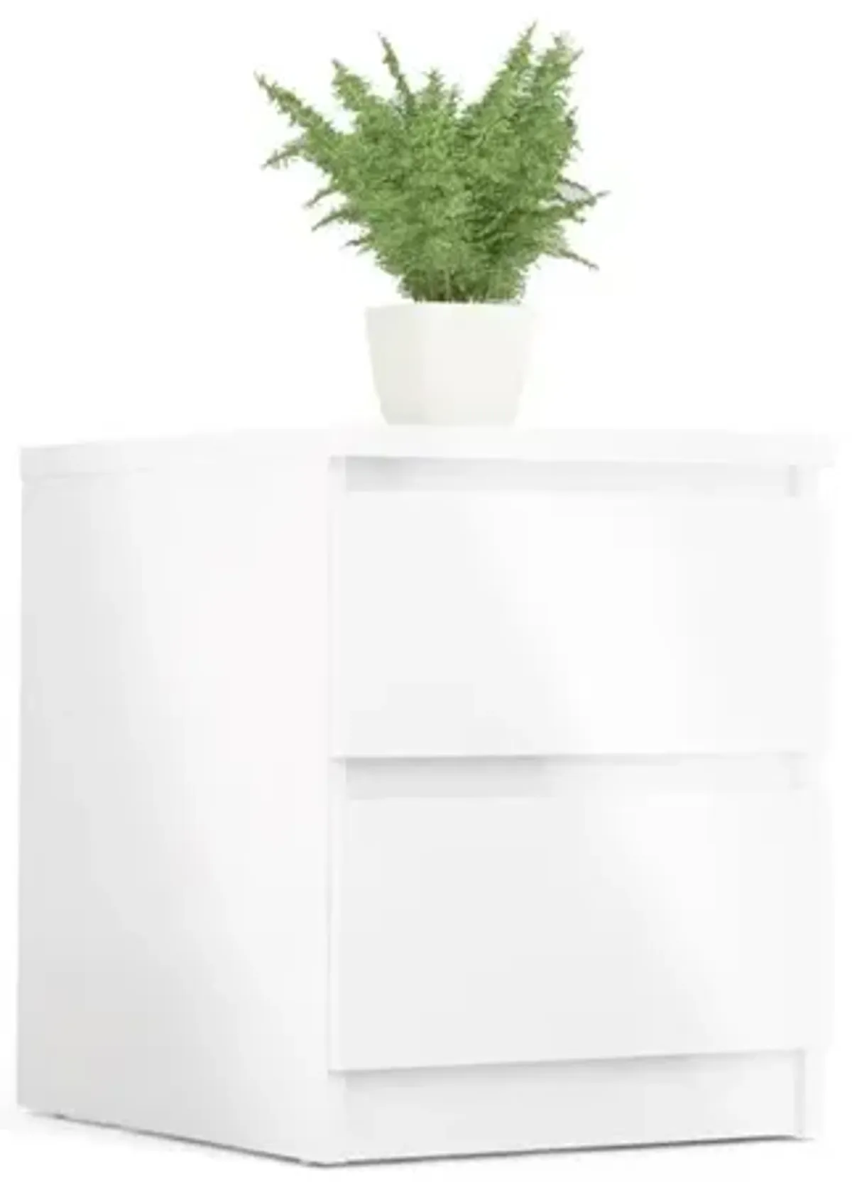 Tvilum 2 Drawer Nightstand White High Gloss