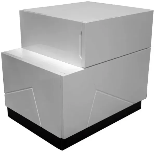 Best Master Furniture Best Master Poplar Wood Left-Facing Bedroom Nightstand in White/Black