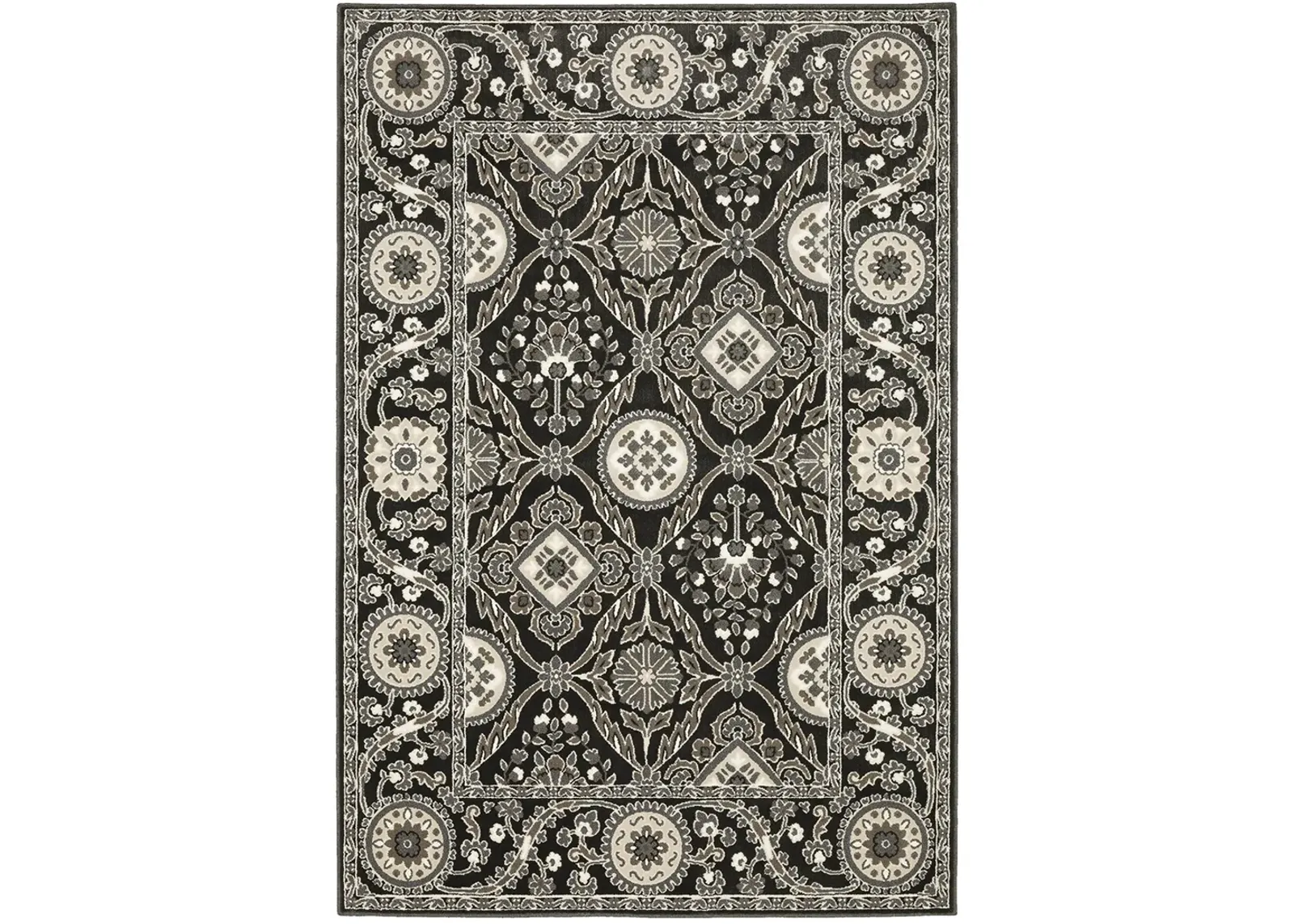 Raylan 5'3" x 7'6" Black Rug