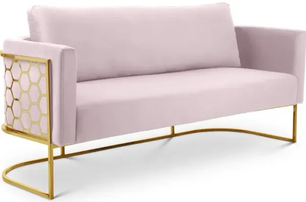 Meridian Furniture Casa Pink Velvet Sofa