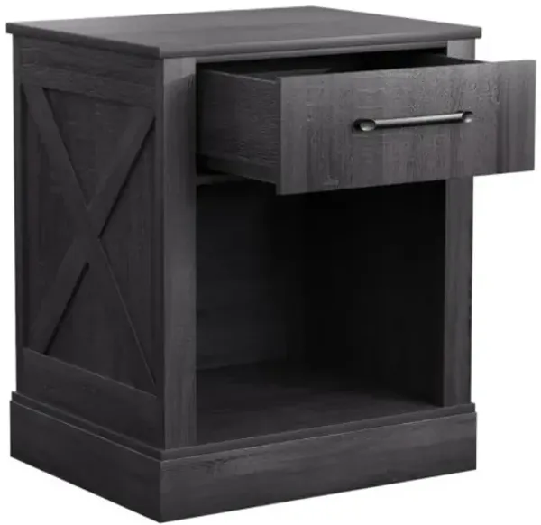 Hivvago Compact Nightstand with Drawer and  Shelf