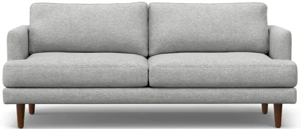 Livingston 76 inch Wide Mid-Century Modern Loveseat Sofa in Mist Grey Woven-Blend Fabric
