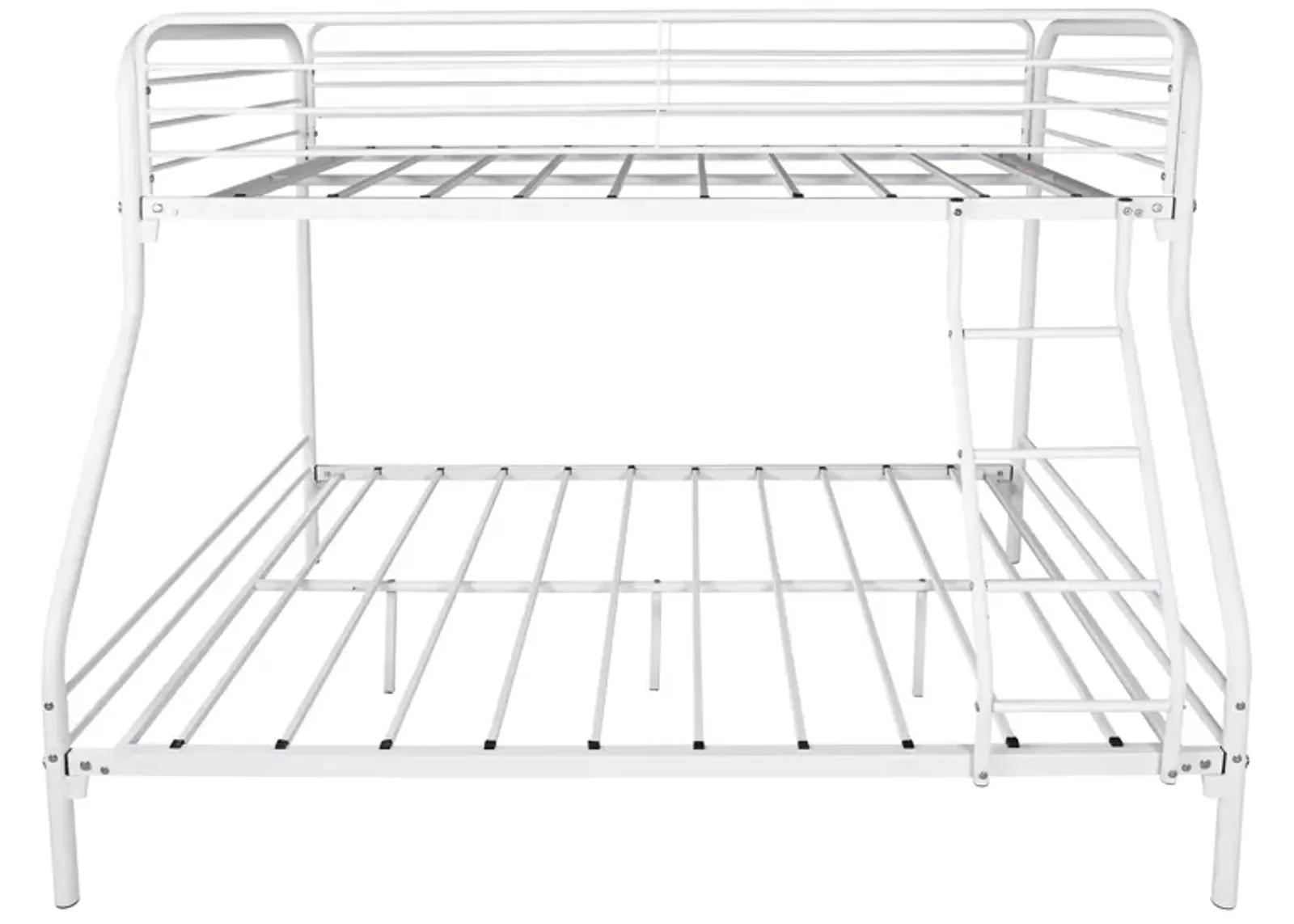 White Metal Twin Over Full Bunk Bed