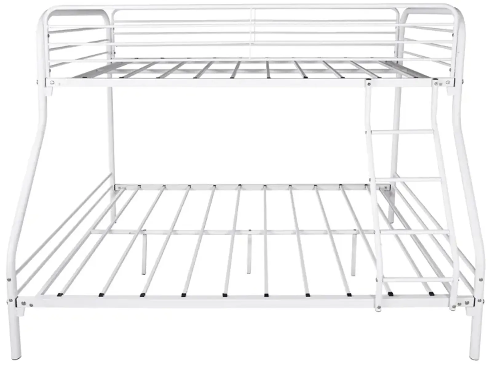 White Metal Twin Over Full Bunk Bed