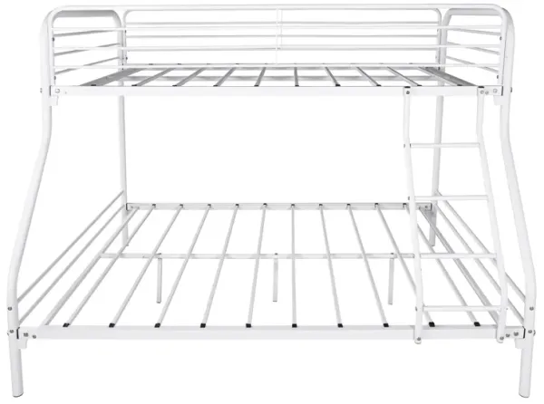 White Metal Twin Over Full Bunk Bed