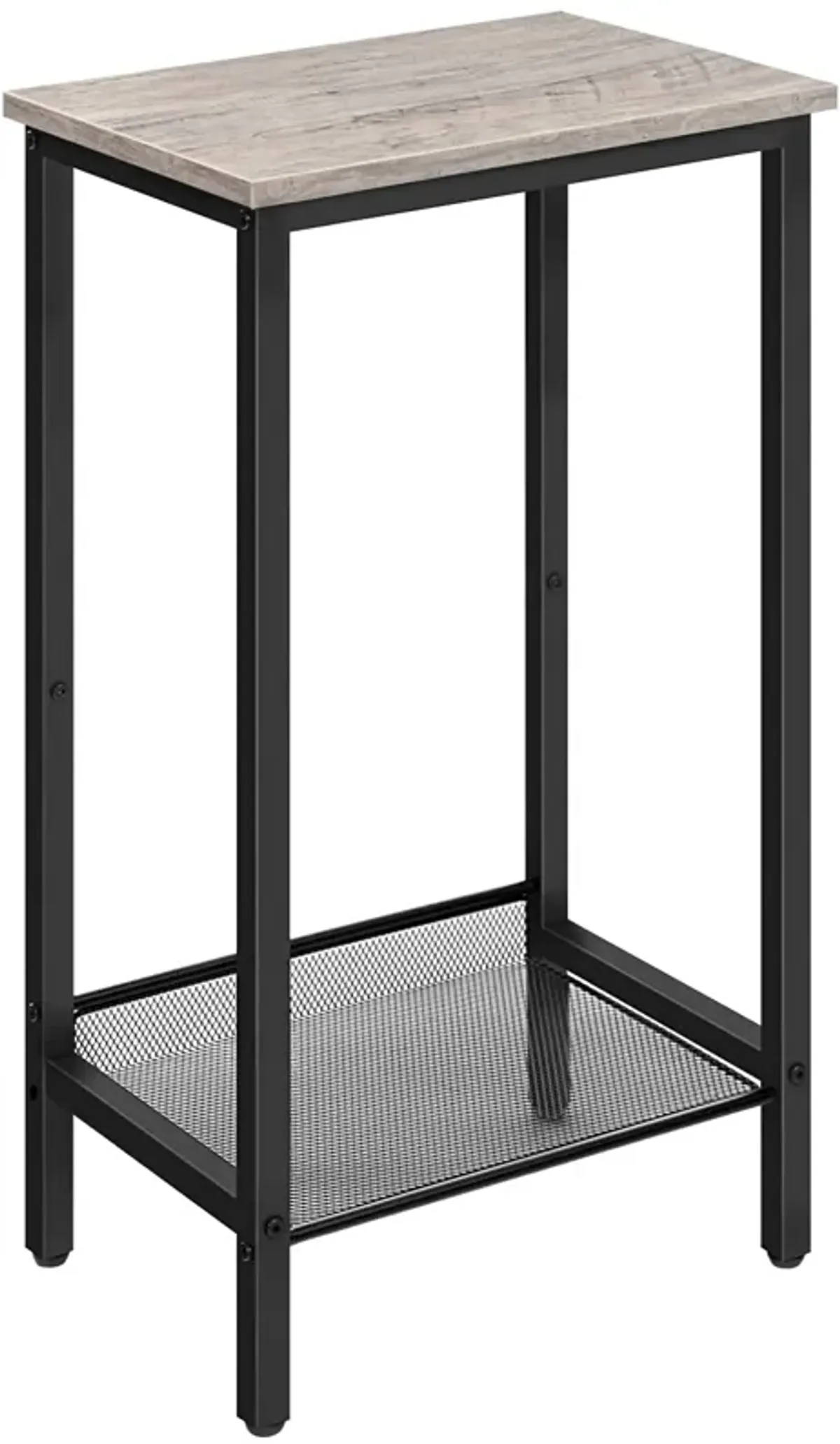 HOOBRO Tall Side Table, Industrial End Telephone Table with Adjustable Mesh Shelves, Small Entryway Table, Laptop Table for Offi