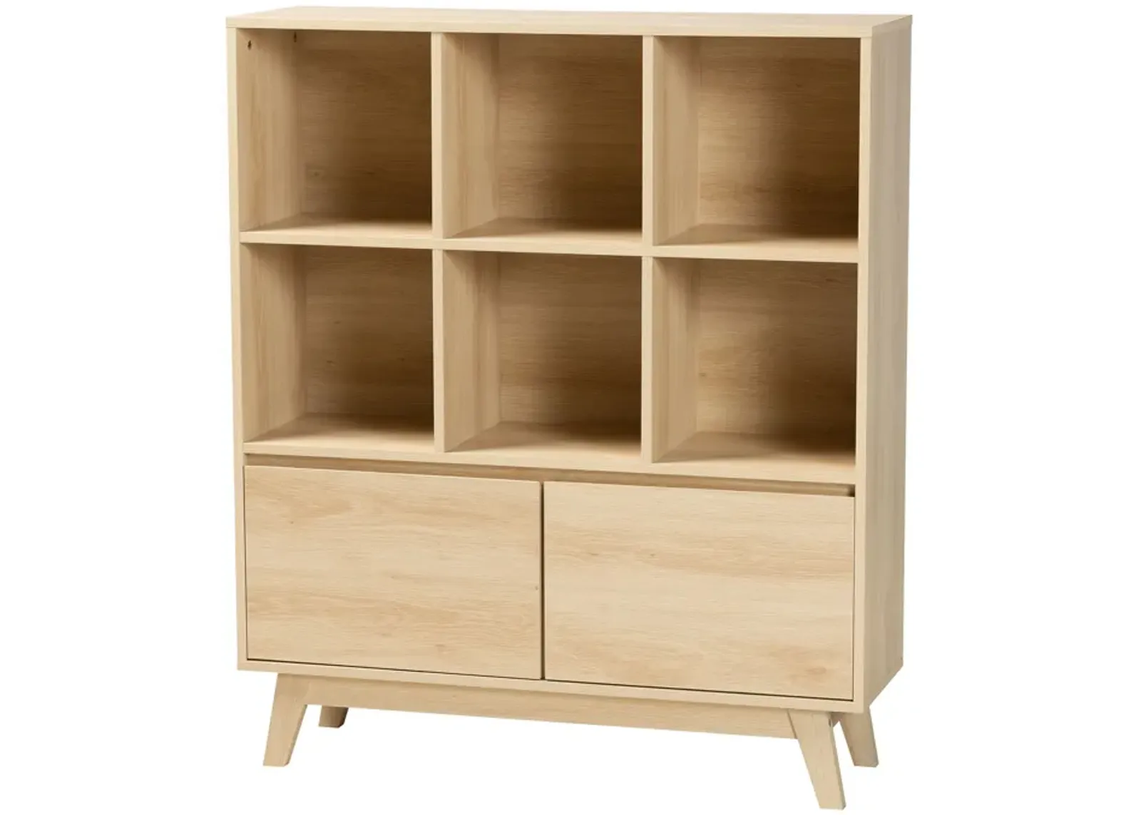 Baxton Studio Danina Japandi Oak Brown Finished Wood Bookshelf