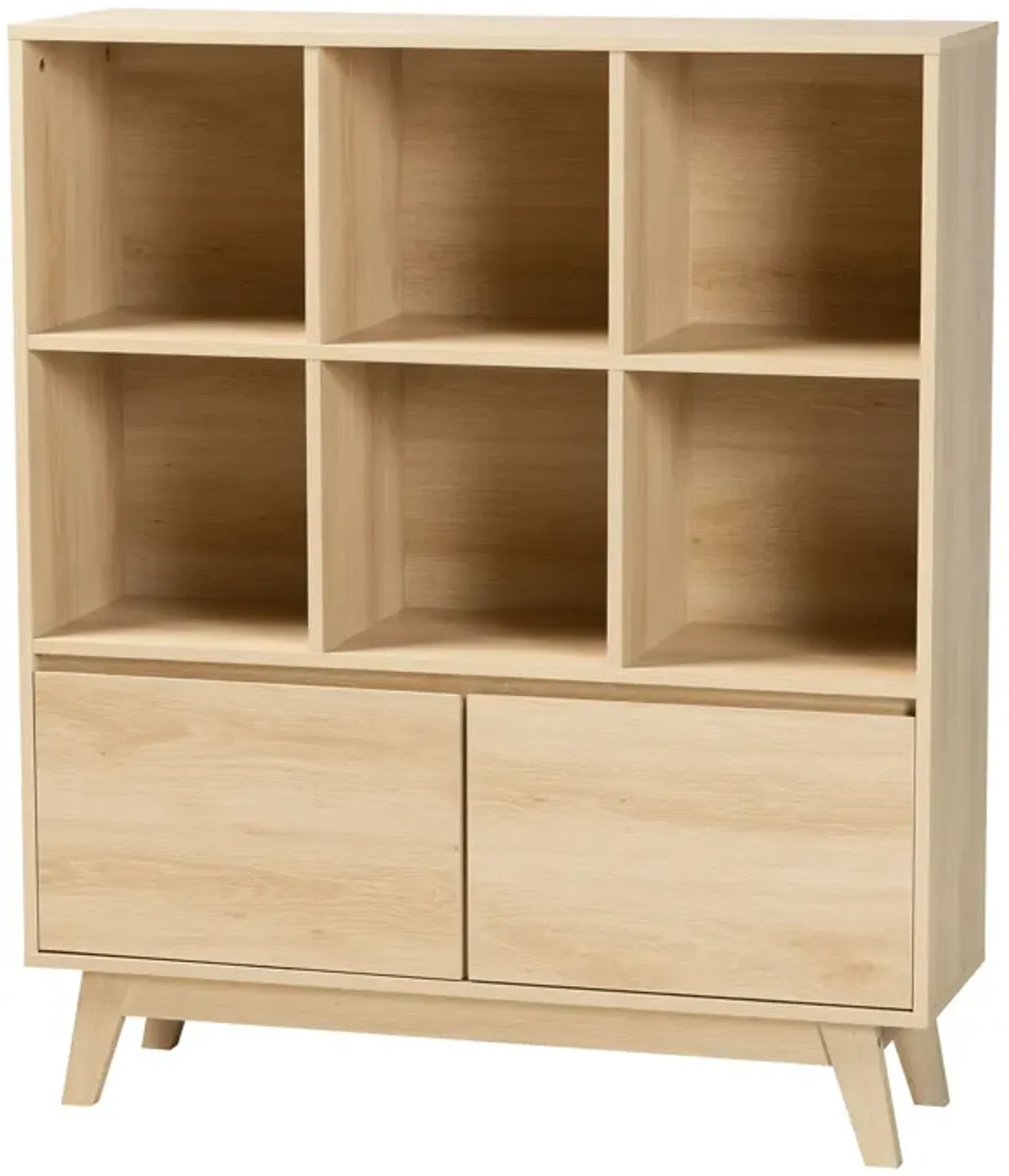 Baxton Studio Danina Japandi Oak Brown Finished Wood Bookshelf