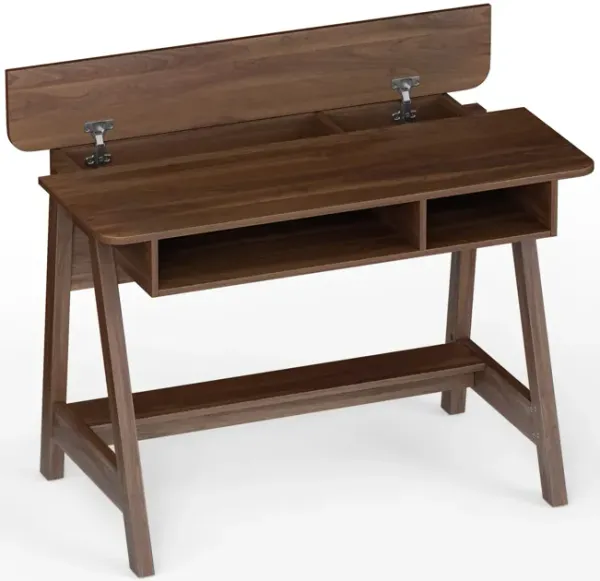 Mid Century Writing Desk with Storage Cubes and Hidden Compartment