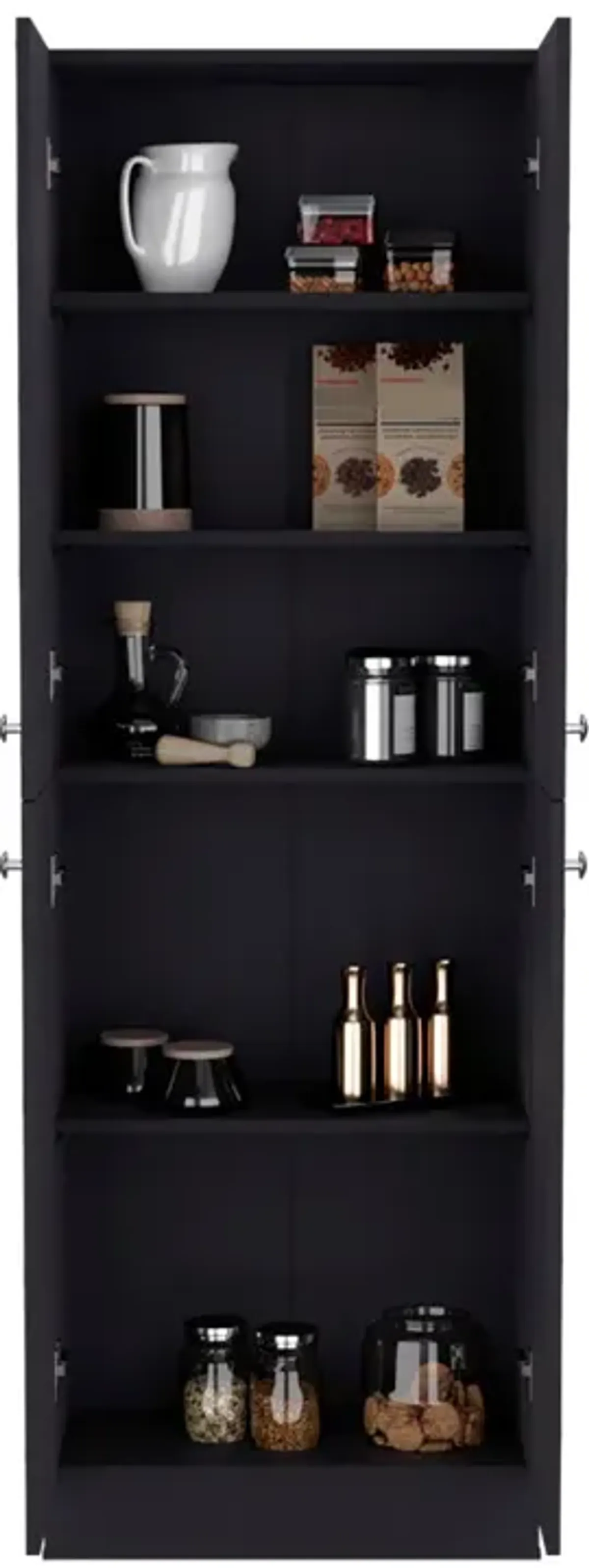 Pantry Cabinet Coahoma, Kitchen, Black