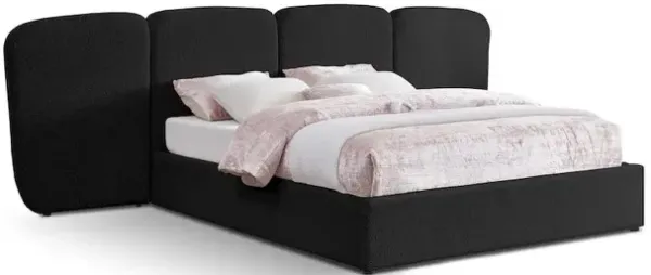 Meridian Furniture Shiloh Black Boucle Fabric Queen Bed