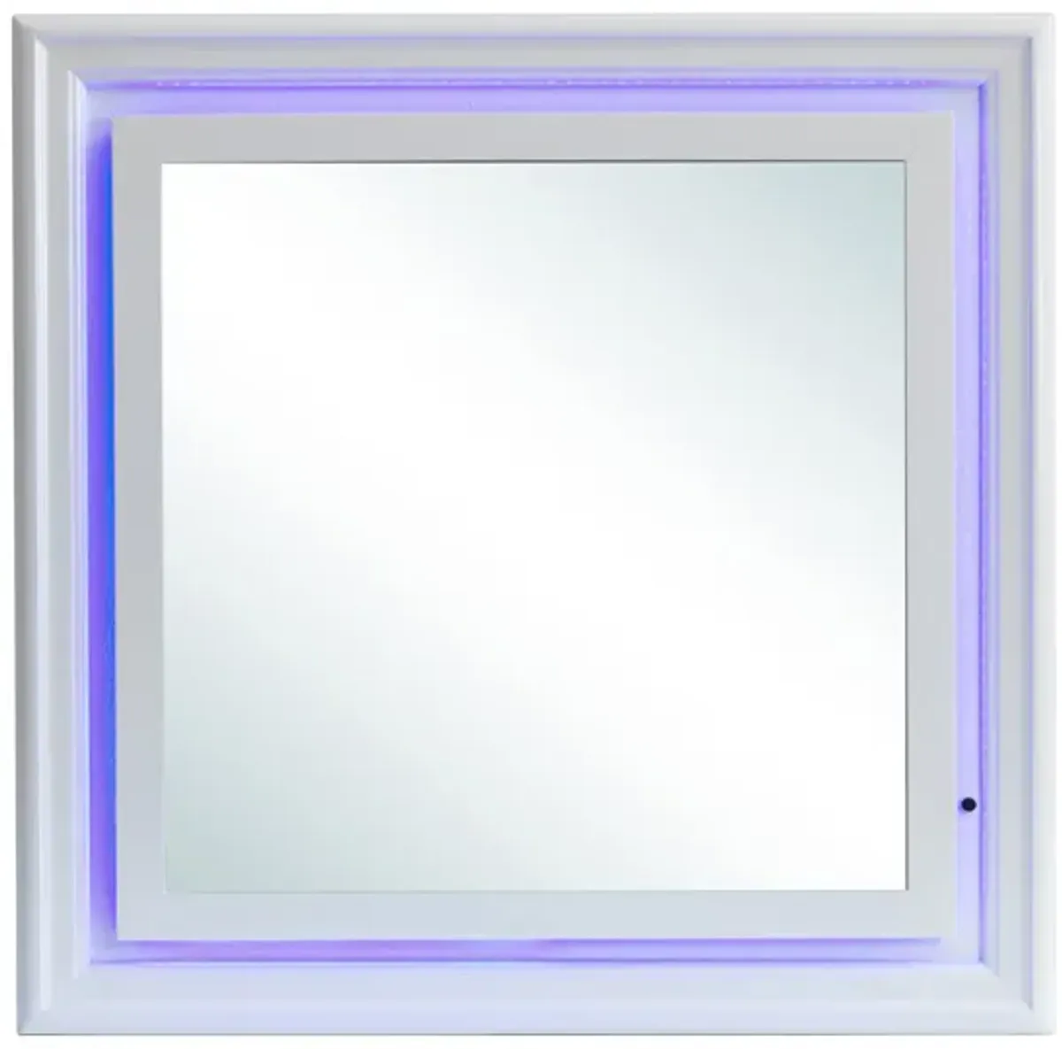 Lorana 38 in. x 38 in. Modern Square Framed Purple Dresser Mirror