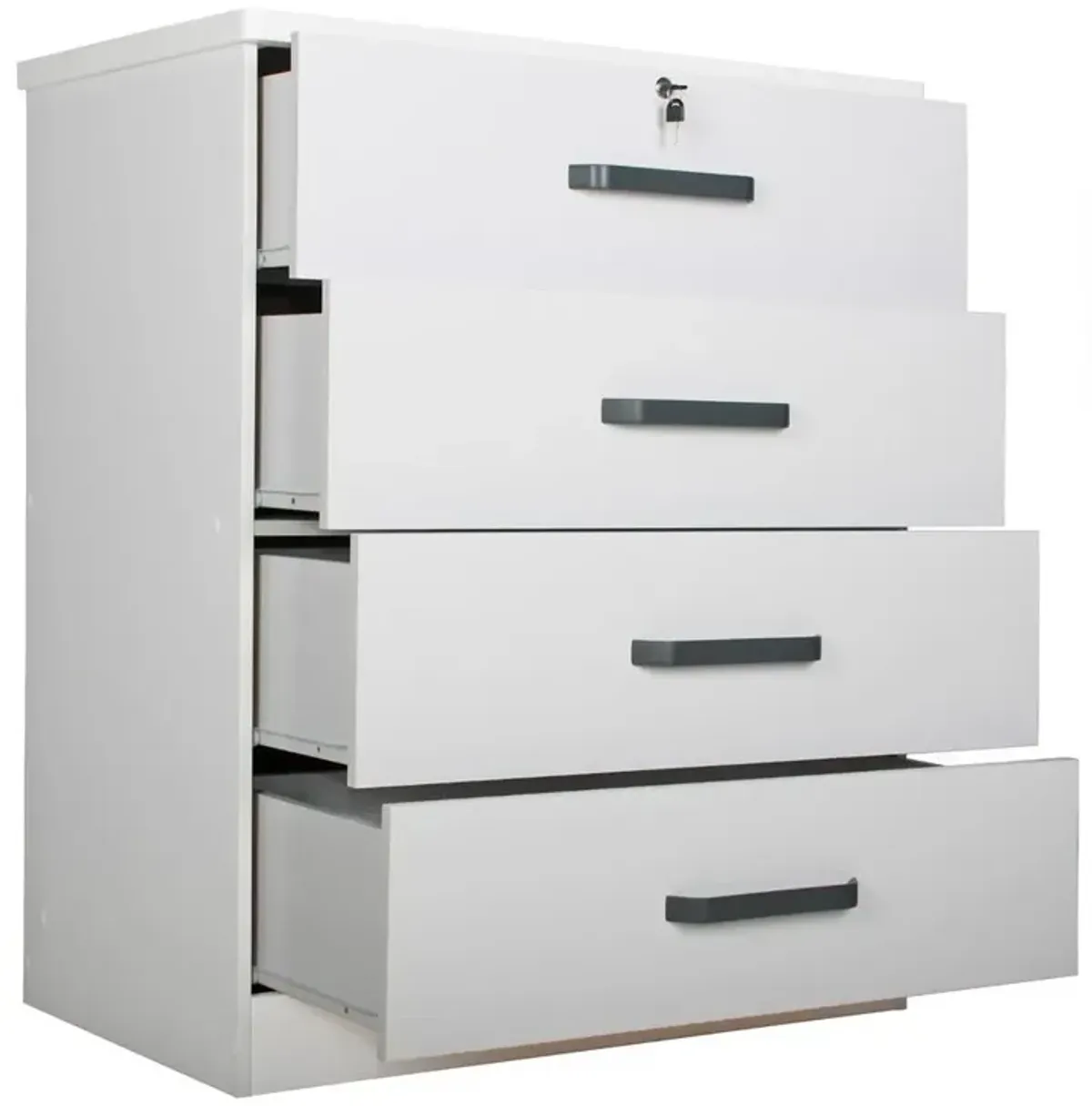 Better Home Products Liz Super Jumbo 4 Drawer Storage Chest Dresser in White