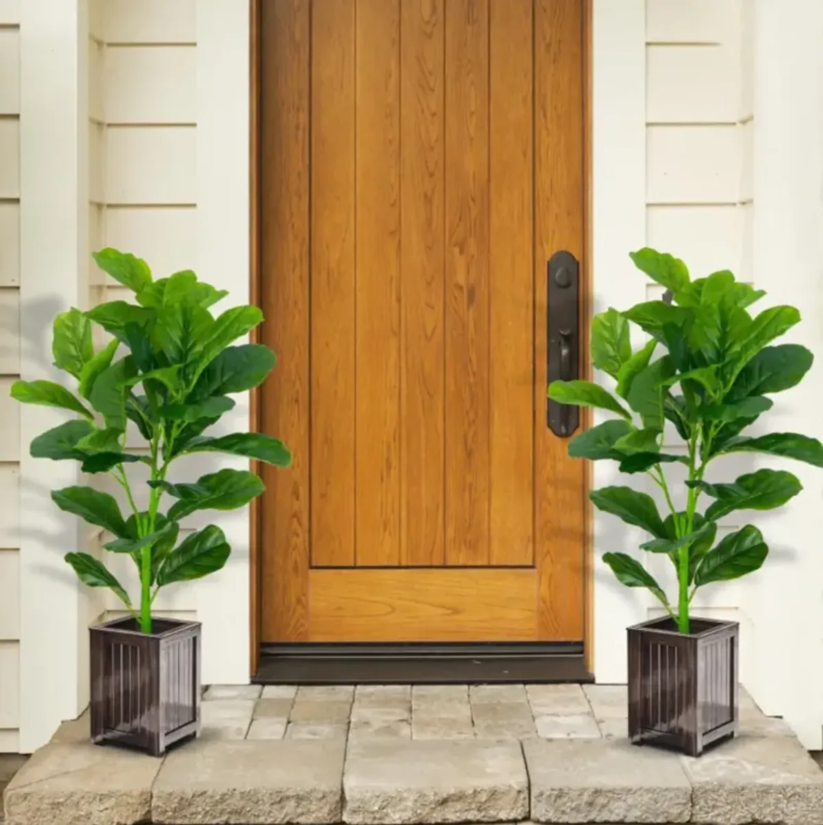 Hivvago 2-Pack Artificial Fiddle Leaf Fig Tree