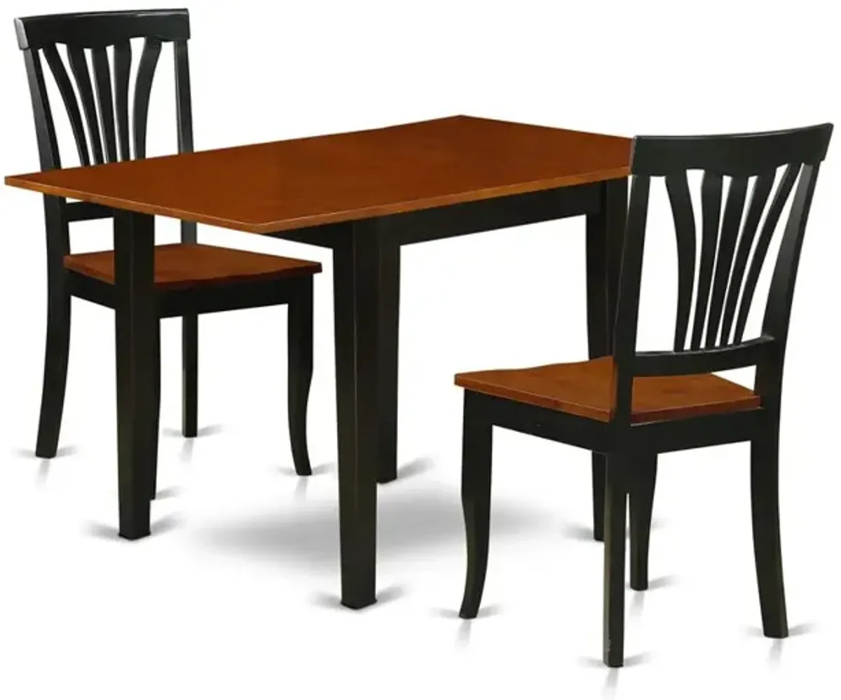 Dining Room Set Black & Cherry, NDAV3-BCH-W