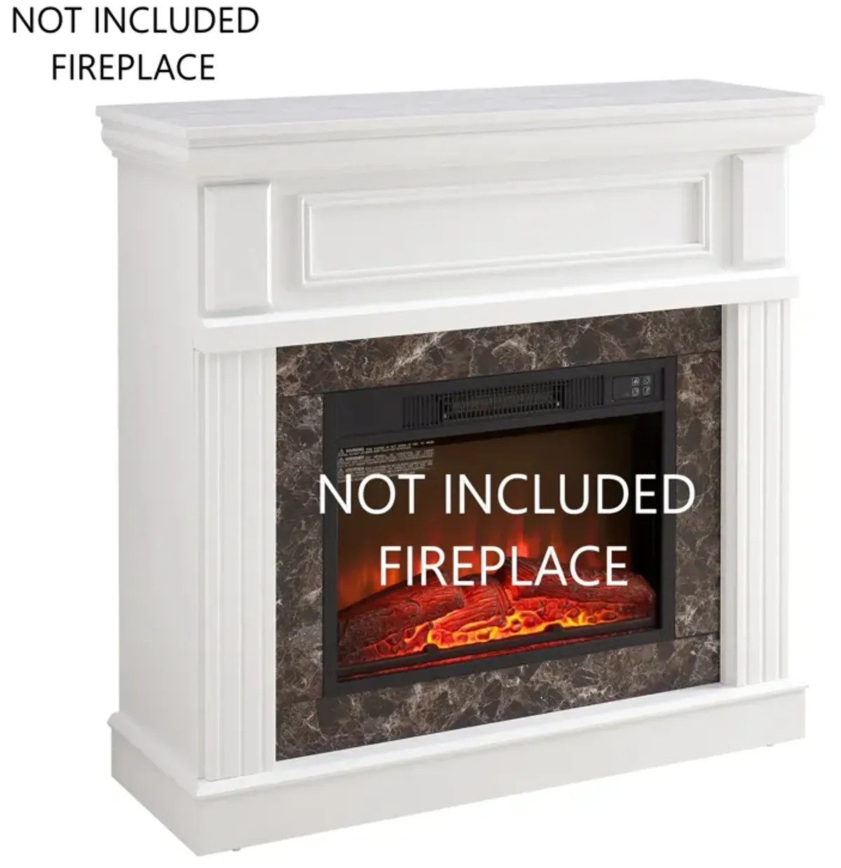 Streamdale Only Mantel (NOT INCLUDED FIREPLACE) -White,41.34"W*14"D*40"H