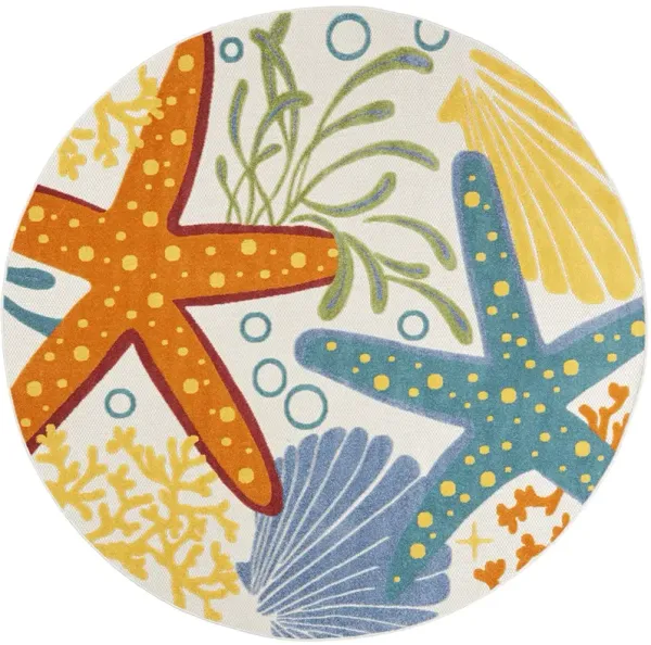 Aloha ALH24 Multicolor 7'10" x Round Rug