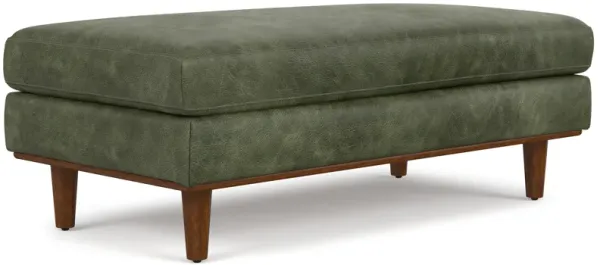 Morrison 49 inch Wide Mid-Century Modern Table Ottoman in Charcoal Grey Woven-Blend Fabric