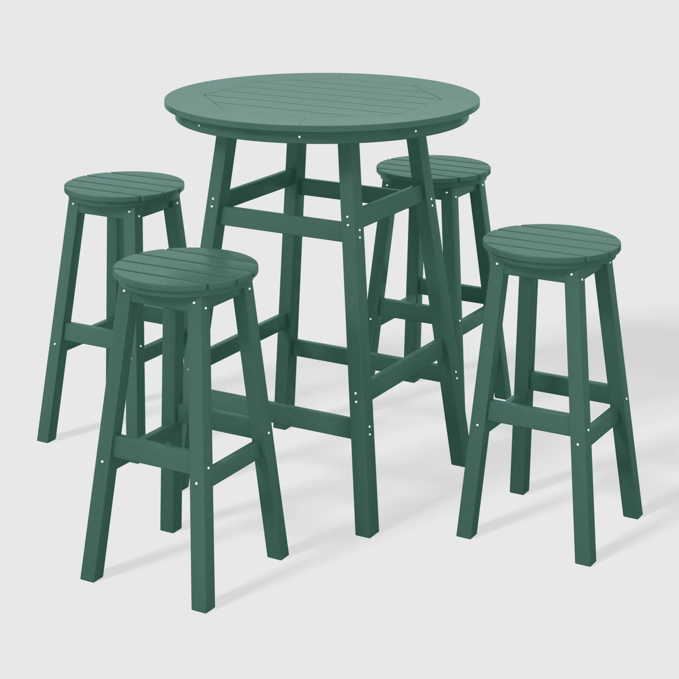 WestinTrends 5-Piece HDPE Outdoor Patio Dining Bar Bistro Table Set with Bar Stools