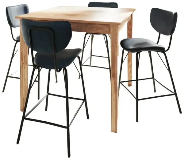Jofran Colby Five Piece Square Solid Wood Counter Height Dining Set