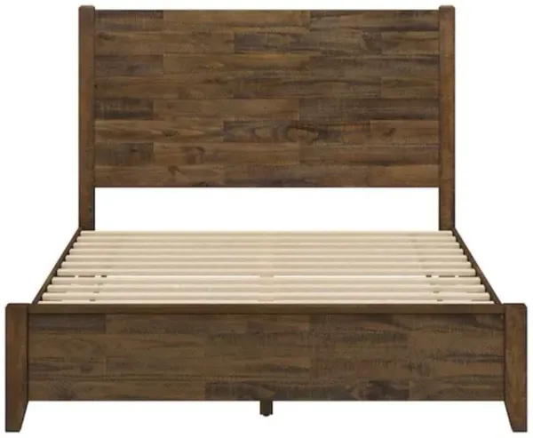Queen Platform Bed in Rich Dark Wood Finish – Elegant & Sturdy Design