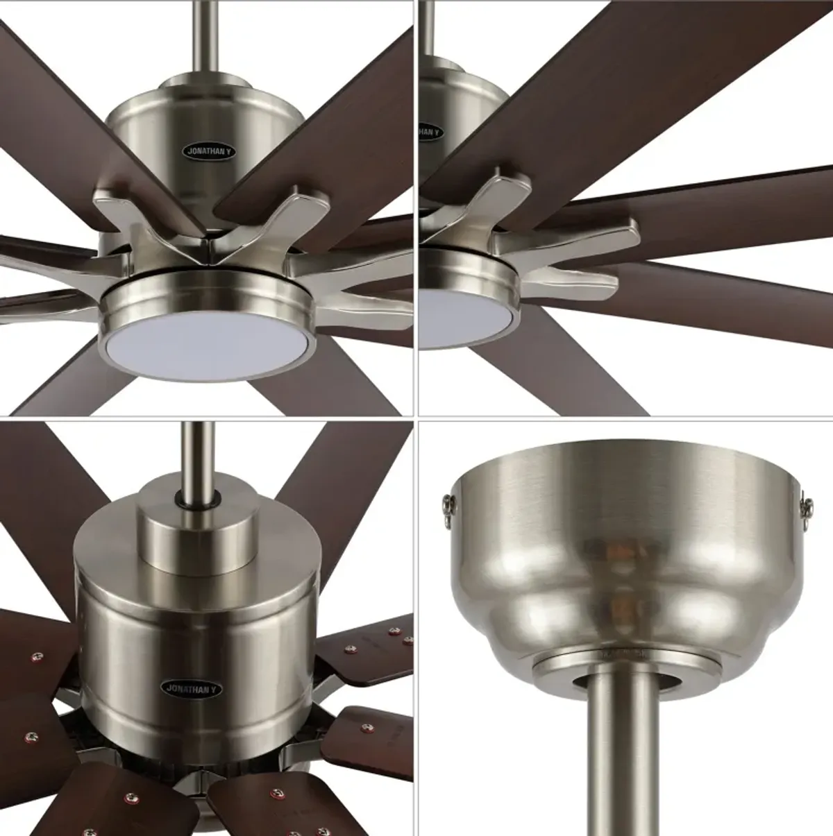 Octo Contemporary Industrial Iron/Plastic Ceiling Fan with Integrated LED Light