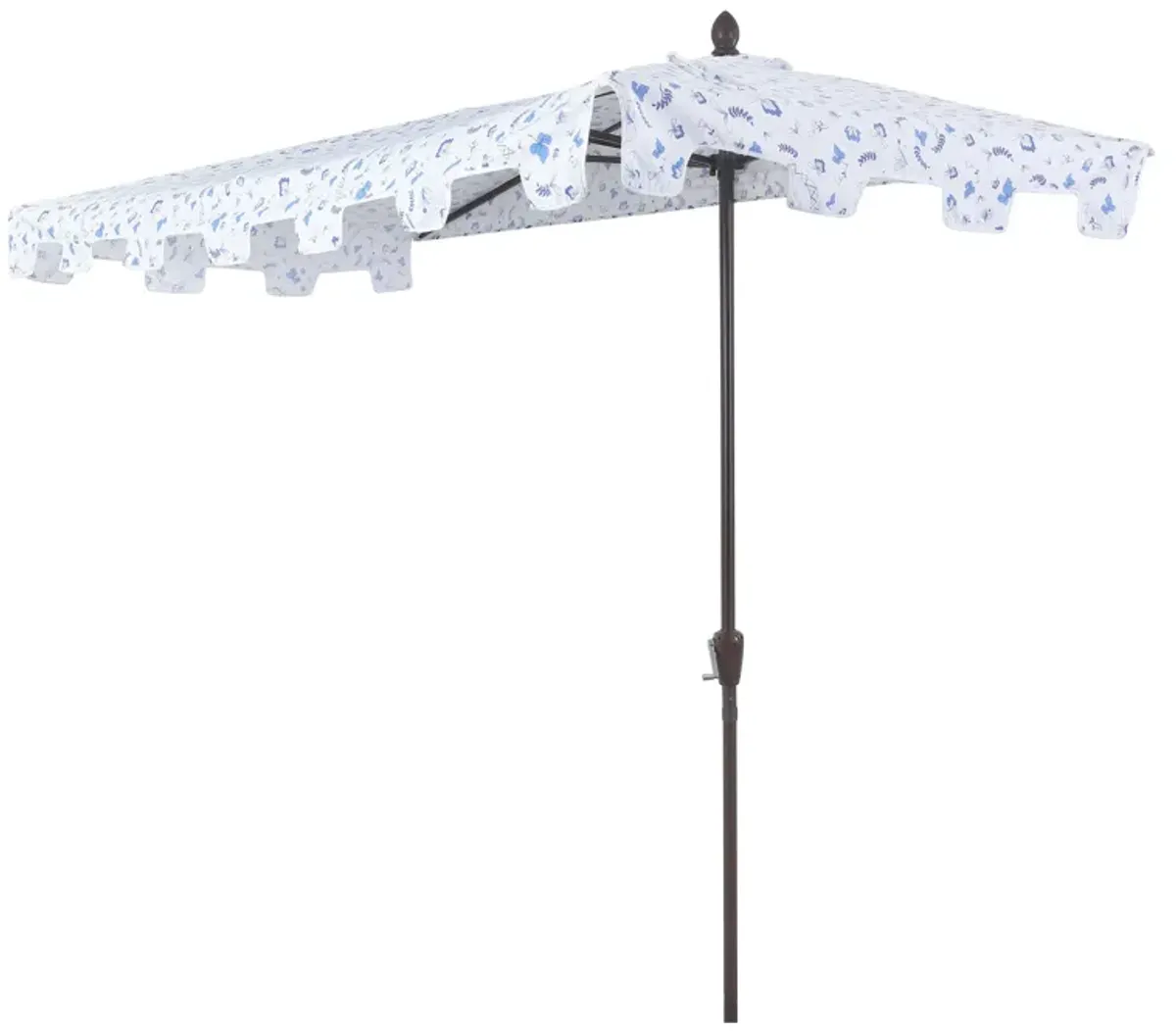 Sidney Classic MidCentury Rectangular Half Market Patio Umbrella with Crank, Wind Vent and UV Protection