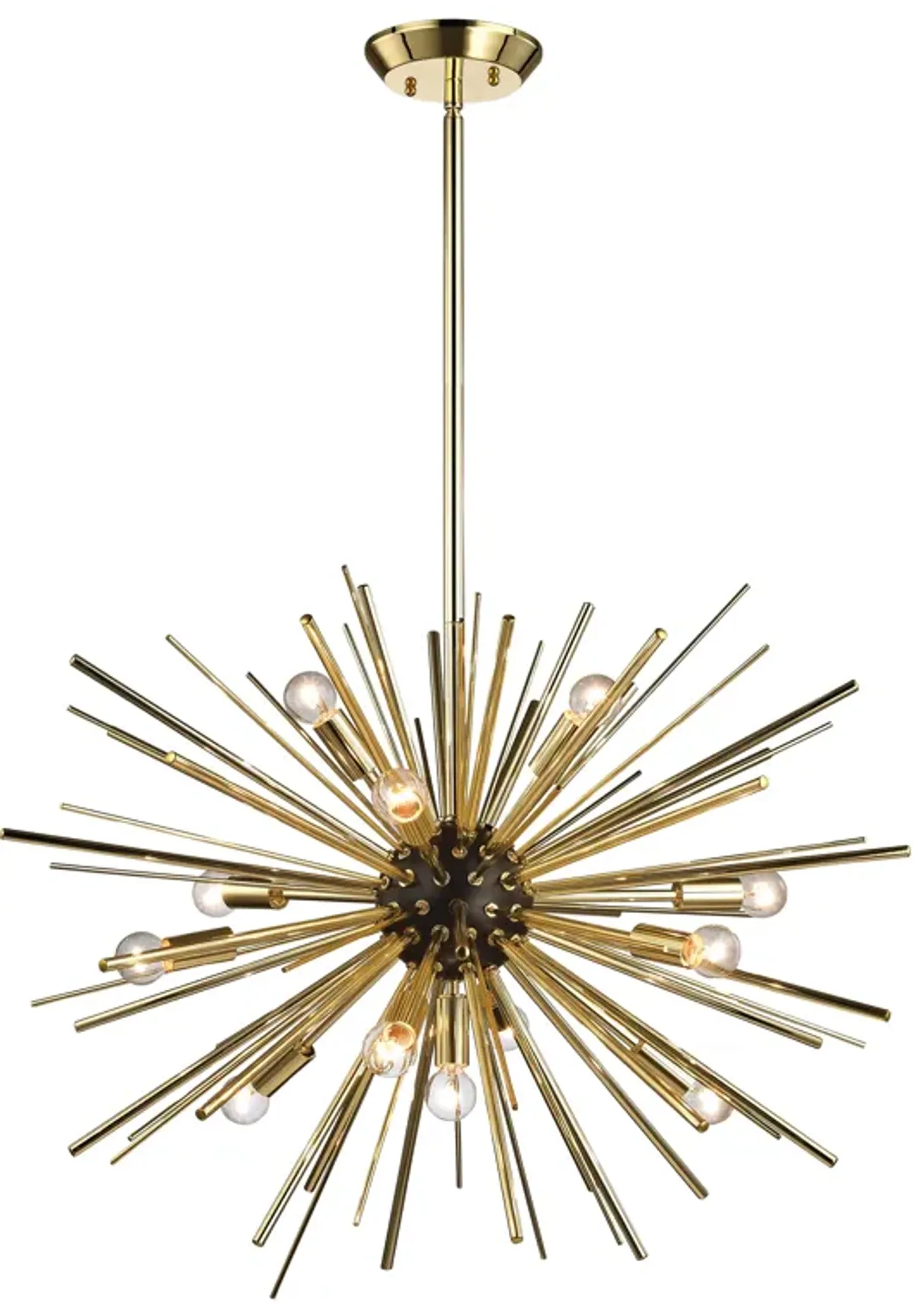 Starburst 27'' Wide 12-Light Gold Chandelier