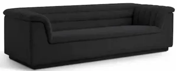 Meridian Furniture Cascade Black Boucle Fabric Sofa