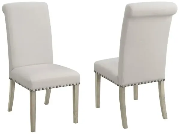 Salem Fabric Upholstered Dining Side Chair Beige (Set of 2)