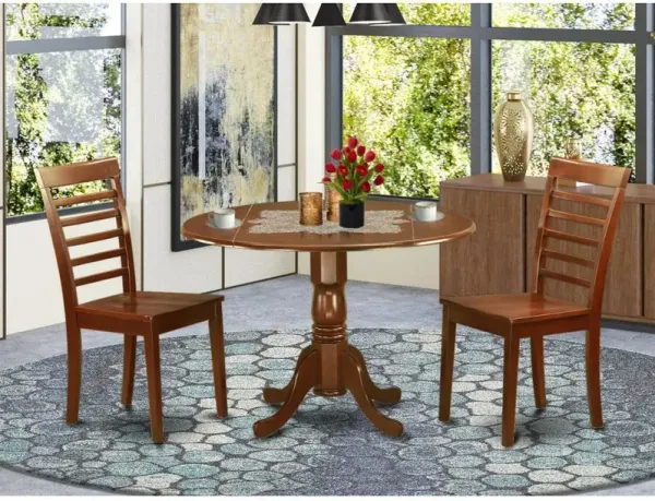 3 PC small Kitchen Table and Chairs set-drop leaf Table and 2 Kitchen Chairs in