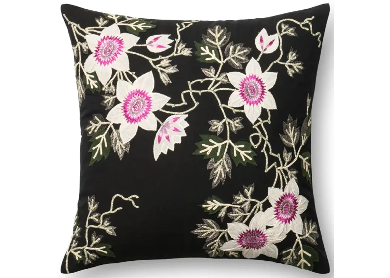 P0295 Black/Ivory 22"x22" Down Pillow