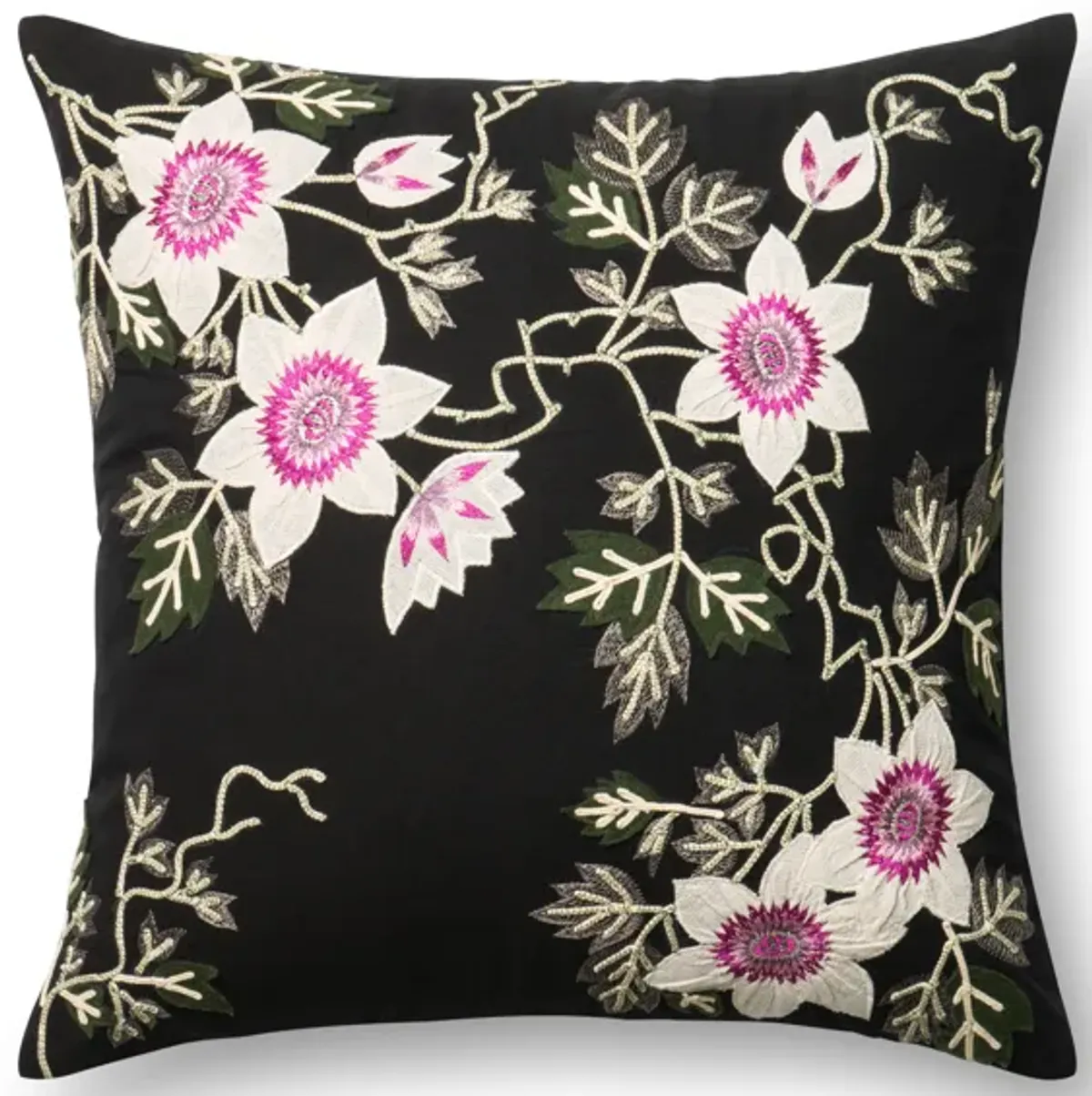 P0295 Black/Ivory 22"x22" Down Pillow