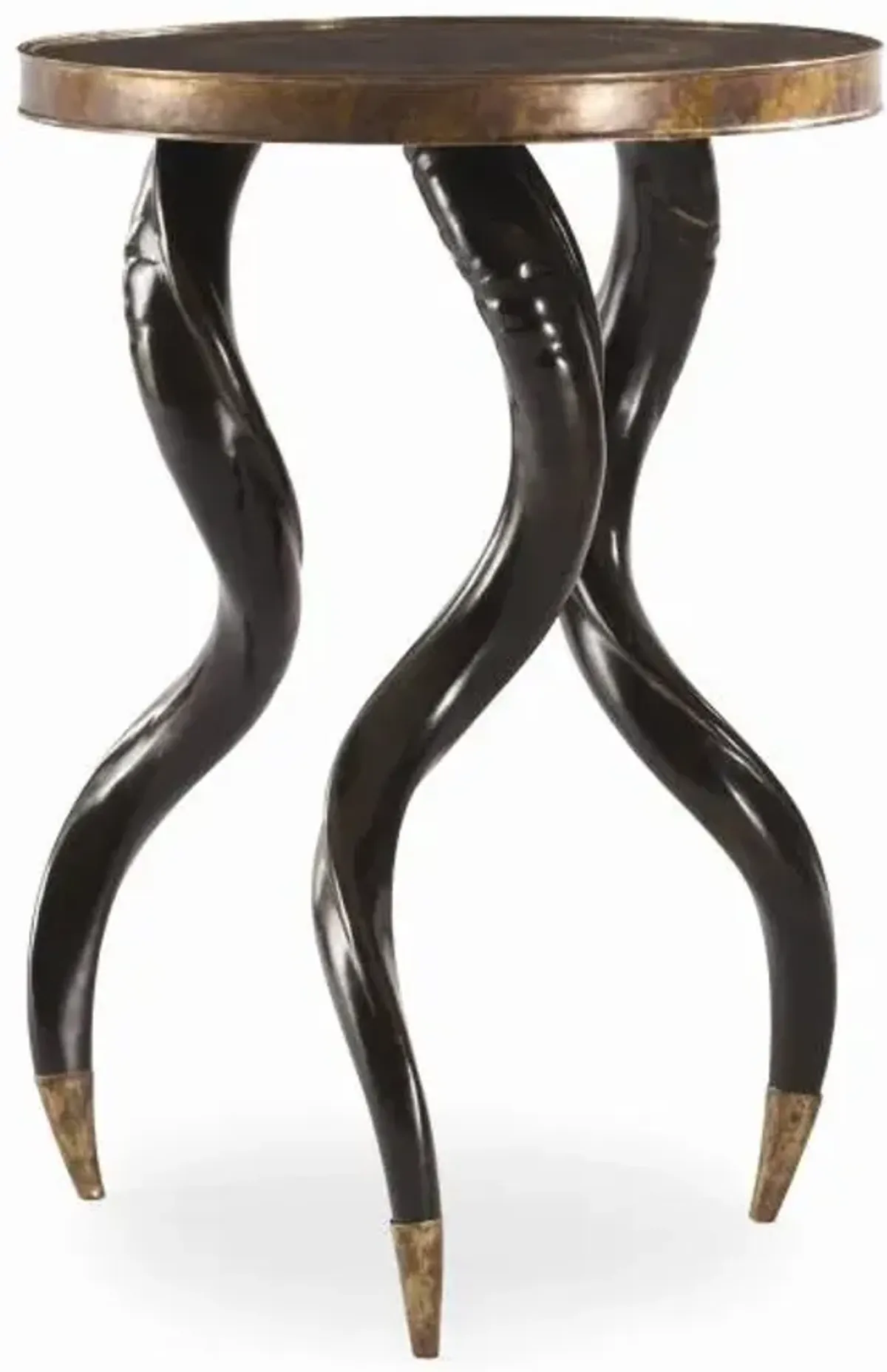 Faux Horn Ebony Chairside Table