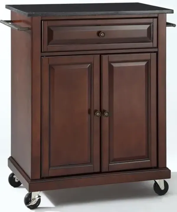 Compact Granite Top Kitchen Cart
