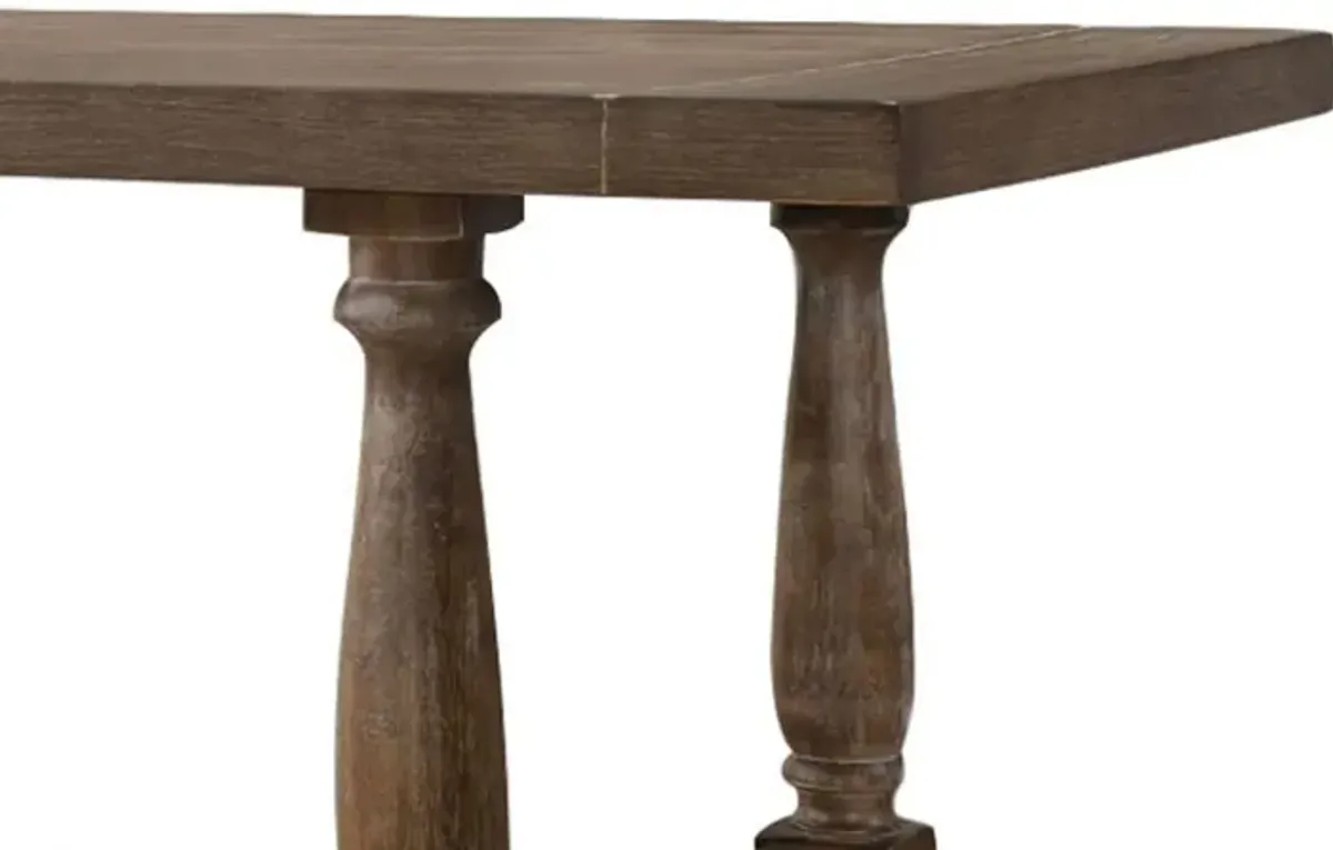 Traditional Style Wooden Dining Table with Rectangular Shape and Angled Legs, Brown - Benzara