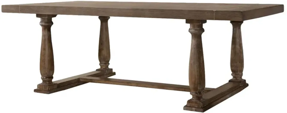 Traditional Style Wooden Dining Table with Rectangular Shape and Angled Legs, Brown - Benzara