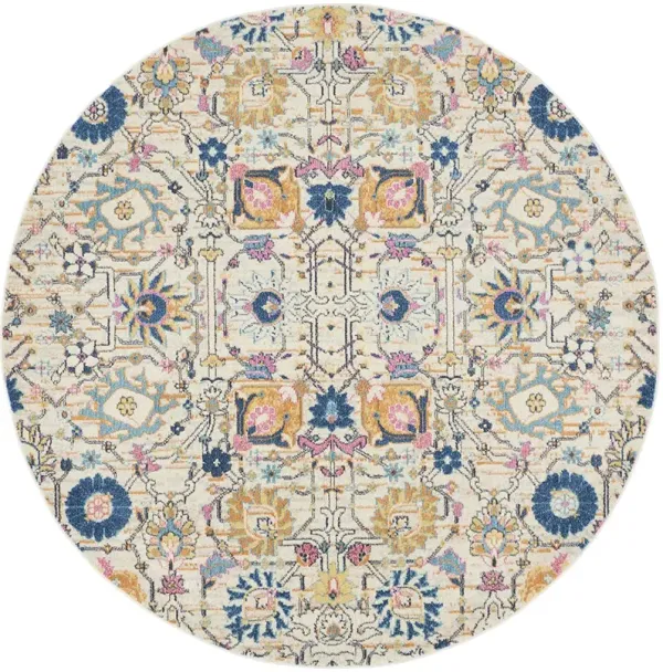 Passion PSN01 Ivory/Multicolor 8' x Round Rug