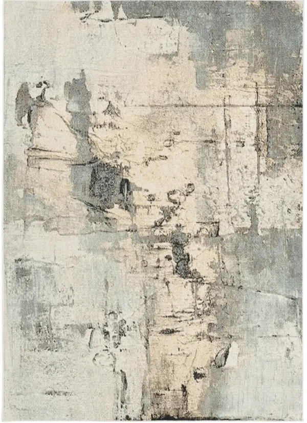 Washable Decor WSD09 Blue 6'7" x 9' Rug