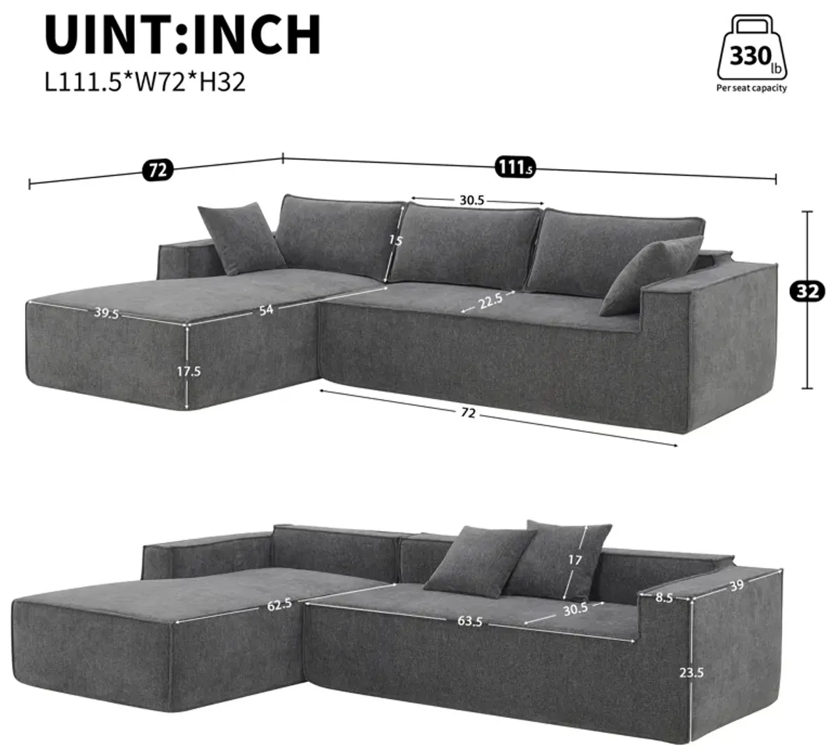 Minimalist Style Modular Sectional Sofa