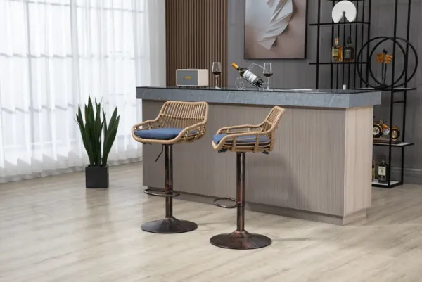 Streamdale Adjustable Bar Stools Set with Footrest
