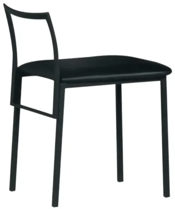Modern Faux Leather Side Chair with Metal Legs for Dining or Office