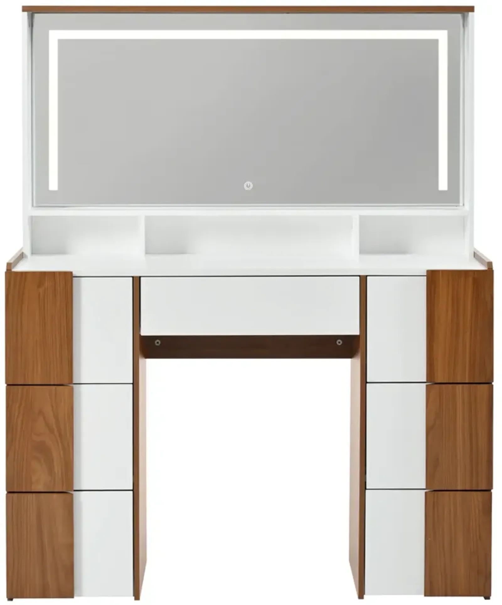 Merax Elegant Vanity Table with Mirror and  Power Outlet