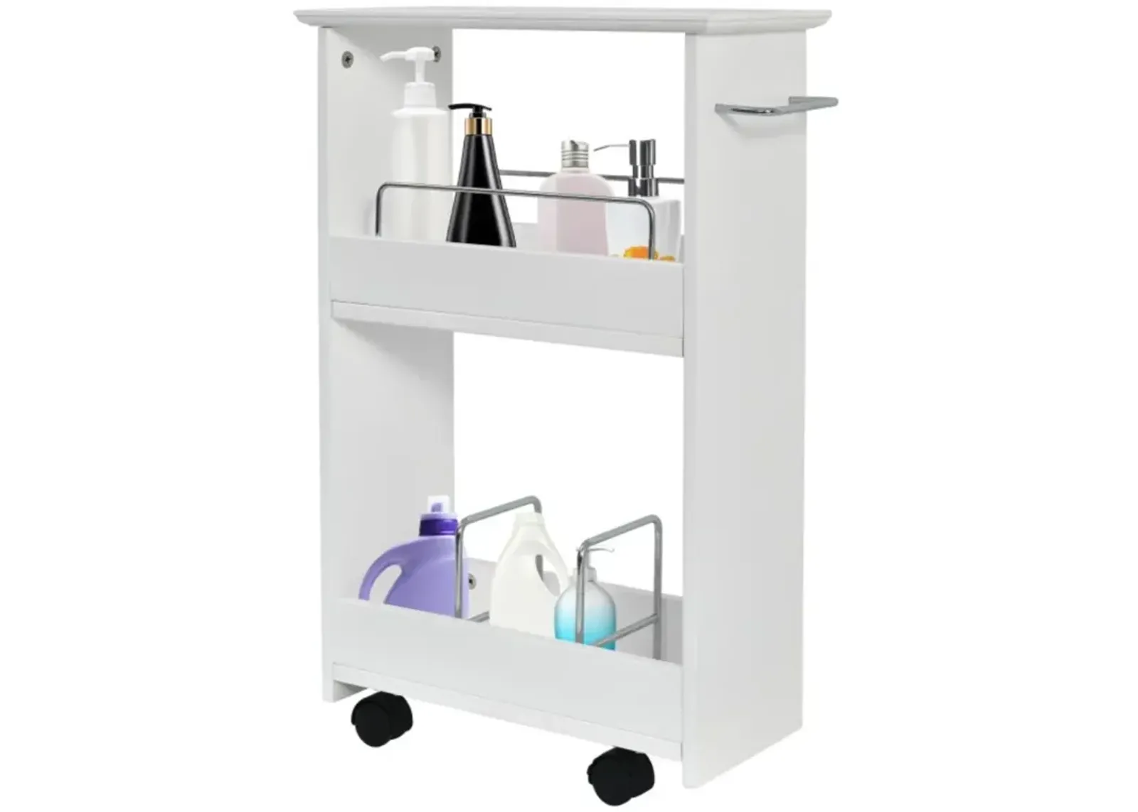 Hivvago Slim Rolling 3-Tier Bathroom  Mobile Shelving Cabinet wih Handle