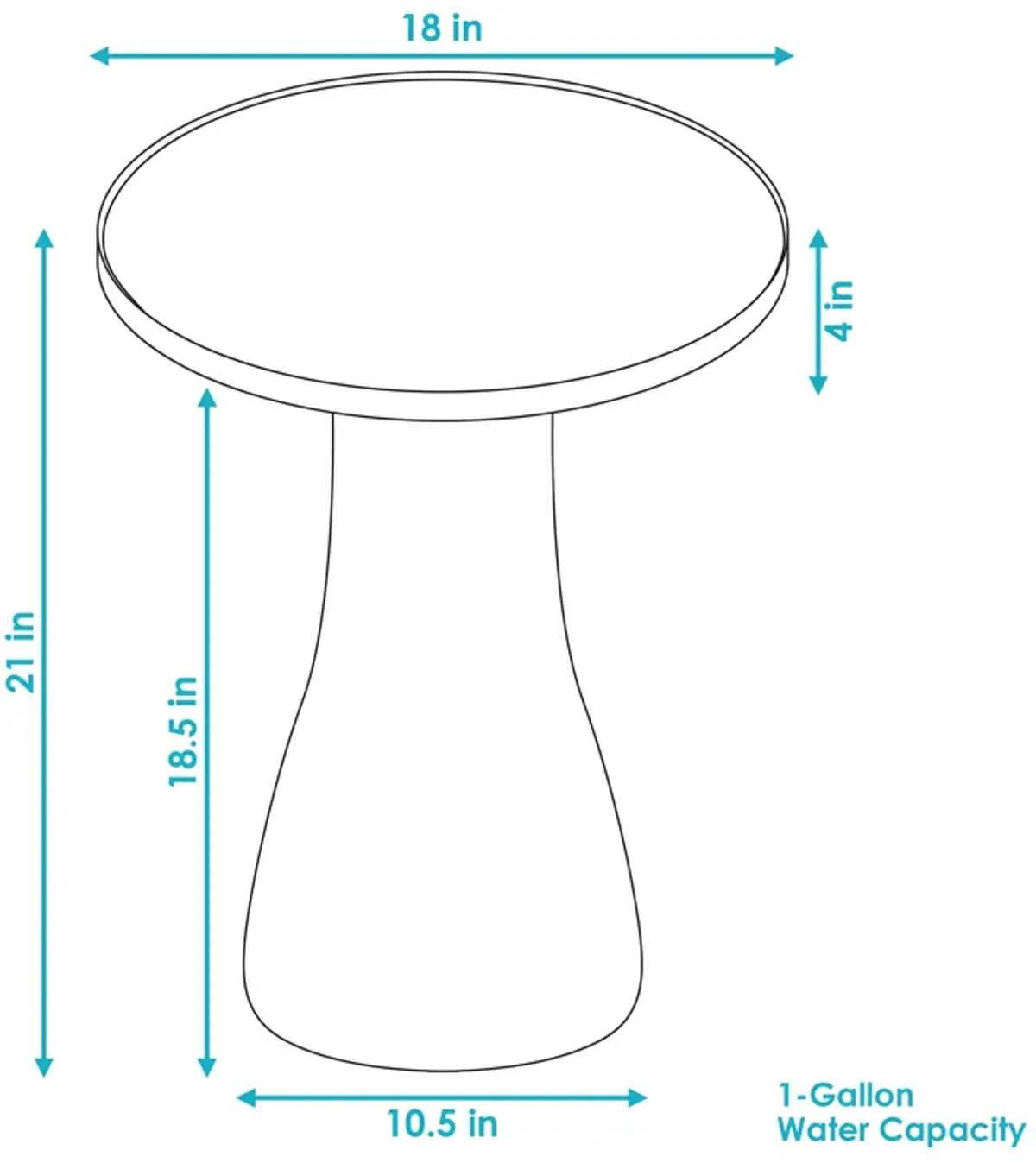 Sunnydaze Subtle Transitions Ceramic Bird Bath - 18.5 in