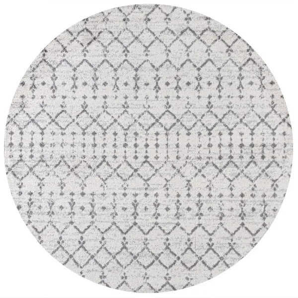 Moroccan Hype Boho Vintage Diamond Round Area Rug