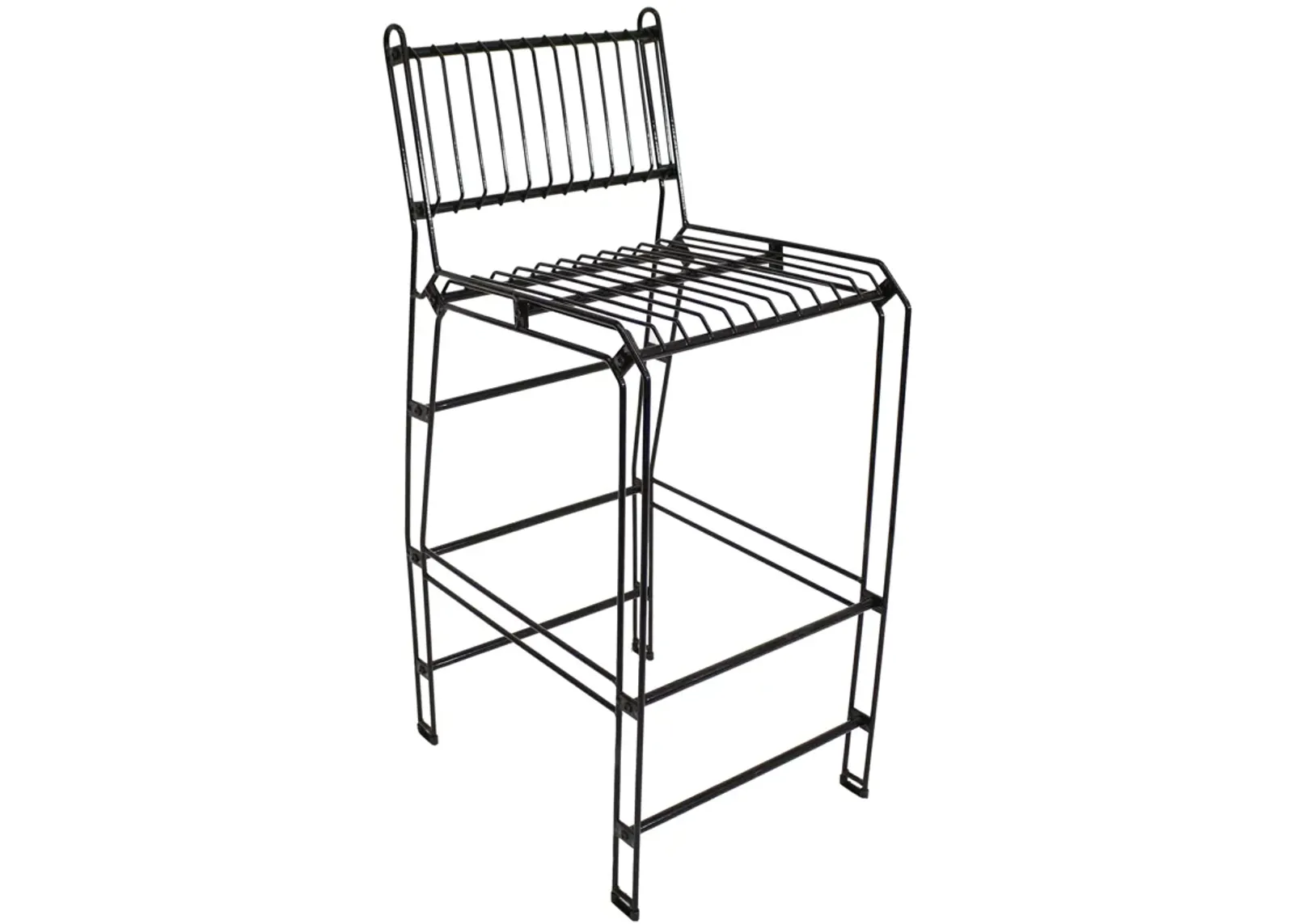 Sunnydaze Steel Wire Indoor and Outdoor Bar Chair - Black