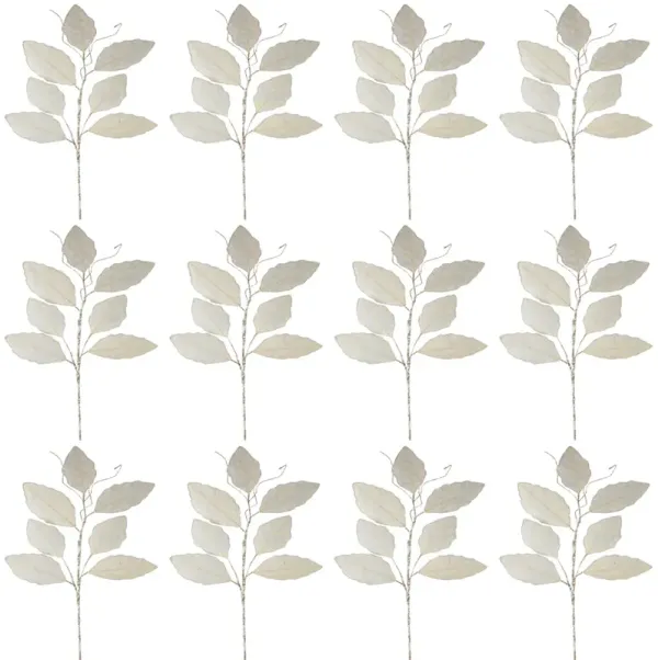 Set of 12 Magnolia Leaf Sprays with Twig Accents for Fall Décor and Floral Arrangements