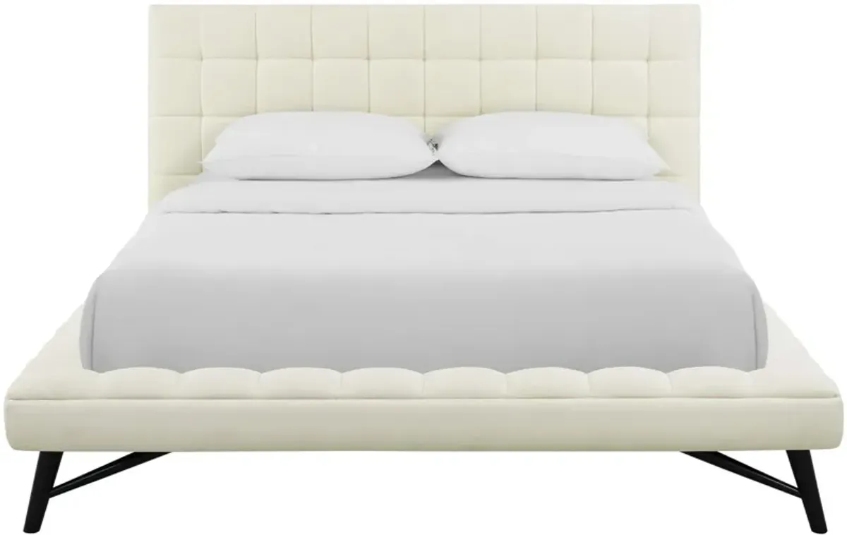 Modway - Julia Queen Biscuit Tufted Upholstered Fabric Platform Bed